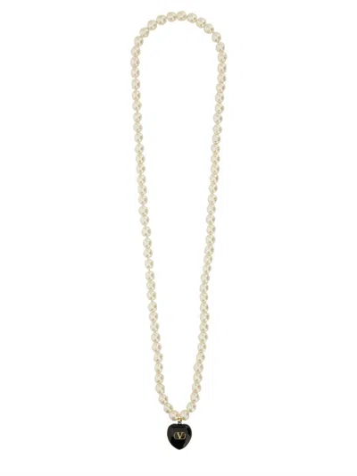 Valentino Garavani Coeur Royal Necklace In Metallic