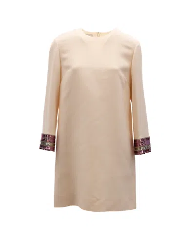 Valentino Garavani Sequin-cuff Dress In Gray