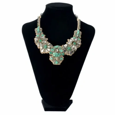 Pre-owned Valentino Garavani Women's Crystal Collar Statement Necklace In Multicolor