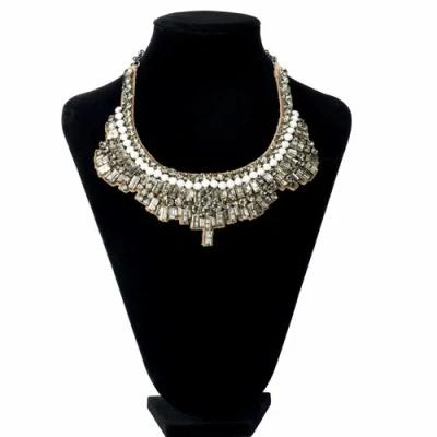 Pre-owned Valentino Garavani Women's Crystal Collar Statement Necklace In Multicolor