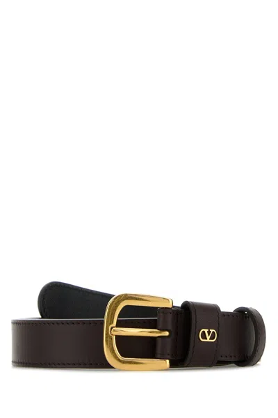 Valentino Garavani Women Dark Brown Leather Belt