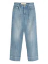 Valentino Womens Medium Blue Denim Faded-wash Straight-leg Denim Jeans In Blue