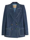 Valentino Garavani Women Double-breasted Denim Jacket In Blue
