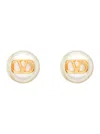 Valentino Garavani Vlogo Signature Earrings With Pearls Woman Gold Uni