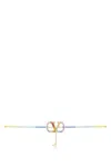 Valentino Rhinestone-embellished Gold Chain Belt In Multicolor