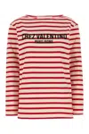 Valentino Womens Avorio Rosso Striped Brand-print Cotton-jersey T-shirt In Multicolor