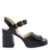 Valentino Garavani Fawcette Platform Sandal In Polished Calfskin 100mm Woman Black 42 In Black