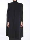 Valentino Fluffy Cashmere Blend Cape In Black