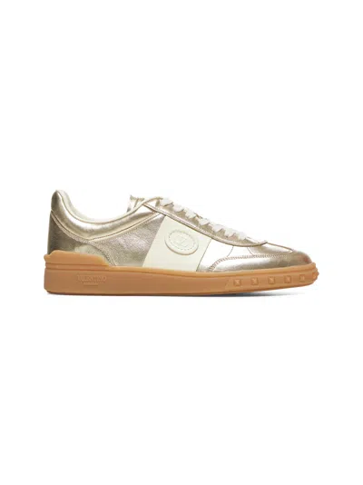 Valentino Garavani Women Gold Laminated Calfskin Upvillage Sneakers