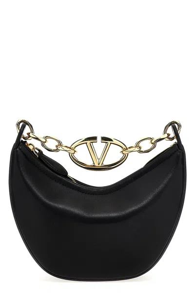Valentino Garavani Mini Vlogo Moon Bag In Black