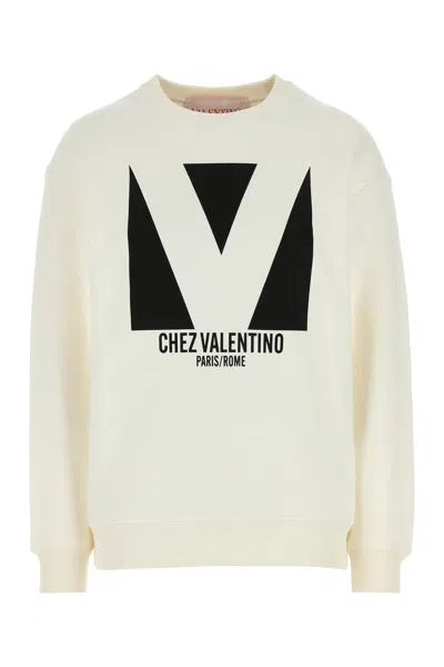 Valentino Garavani Women Ivory Cotton Sweatshirt