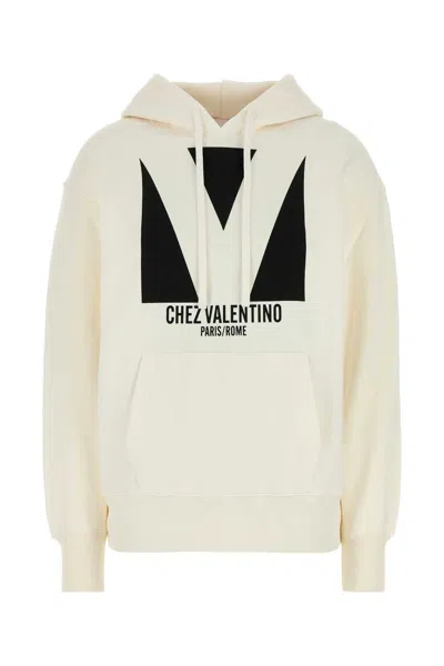 Valentino Garavani Women Ivory Cotton Sweatshirt In White