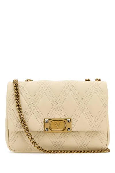 Valentino Garavani Women Ivory Nappa Leather Medium Quiltie 67 Shoulder Bag In White