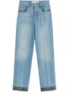 Valentino Embroidered Denim Trousers Woman Light Denim 28