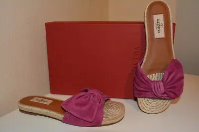 Pre-owned Valentino Garavani Women's Knotted Bow Slides Sandal Shoe 36 / Us 5.5 Pink
