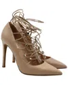 Valentino Garavani Women's Leather Rockstud Lace Up Gladiator Pump (authentic Pre-loved) In Brown