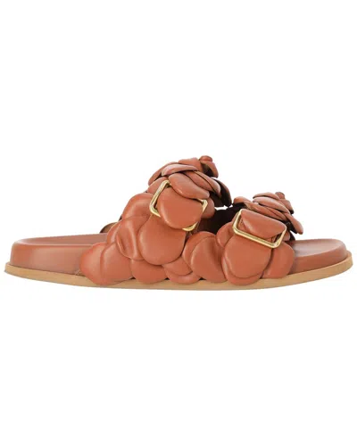 Valentino Garavani Women's Leather  Atelier 03 Rose Slide Sandal (authentic Pre-lo In Brown