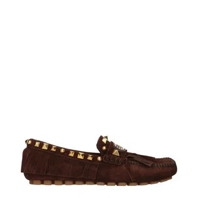 Valentino Garavani Women's Loafers Suede Brown/dark Chocolate