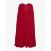 Valentino Garavani Womens Merlara Vlogo-plaque Cape-back Silk Midi Dress In Merlara