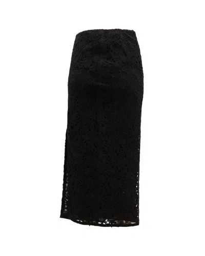 Valentino Garavani Women Midi Skirt With Floral Women's Lace In Black