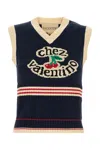 Valentino Garavani Women Midnight Blue Cotton Vest In Blue