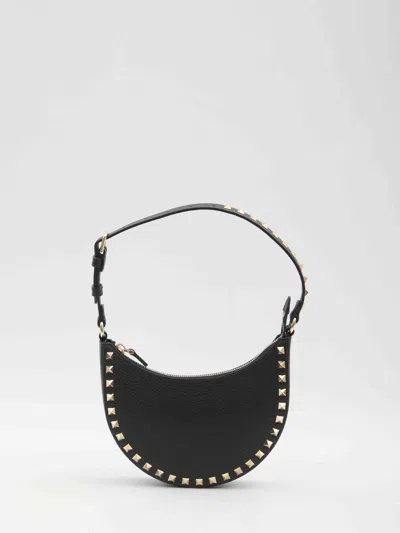 Valentino Garavani Mini Rockstud Hobo Bag In Black