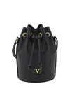 Valentino Garavani Women Mini Vlogo Drawstring Bucket Bag In Black