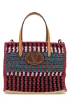 Valentino Small Vlogo Signature Raffia Bag