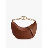 Valentino Garavani Small Vlogo Moon Hobo Bag In Nappa Leather With Chain Woman Tobacco Uni In Nero