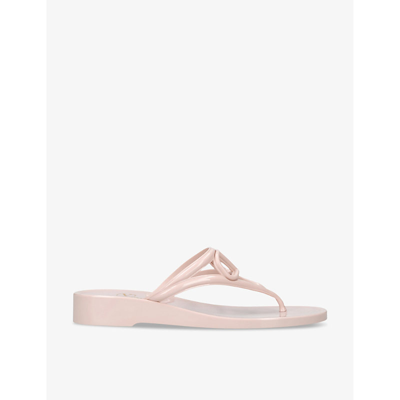Valentino Garavani Womens Pale Pink Vlogo Rubber Thong Sandals