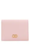 Valentino Garavani Women Pastel Pink Leather Vlogo Wallet