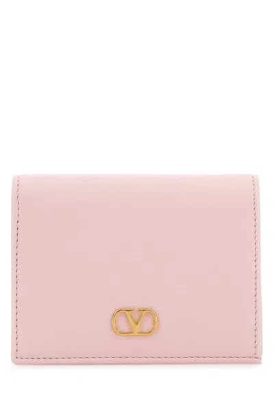 Valentino Garavani Women Pastel Pink Leather Vlogo Wallet