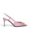 Valentino 80mm Vlogo Signature Crystal-embellished Slingback Pumps