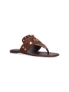 Valentino Garavani Plaster Caster Flip Flops With Gold Accents And Open Toe In Brown