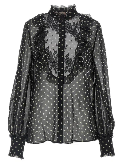 Valentino Garavani Women Polka Dot Shirt In Black