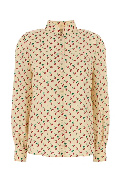 Valentino Garavani Women Printed Crepe Shirt In Neutral