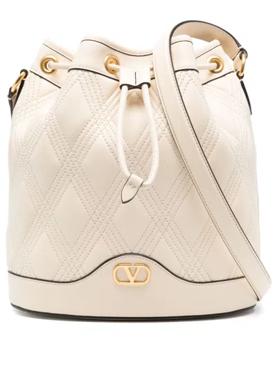 Valentino Garavani Women Quiltie 67 Leather Bucket Bag In Multicolor