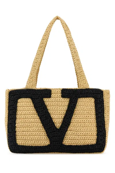 Valentino Garavani Women Raffia Medium Viva Superstar Shopping Bag In Brown