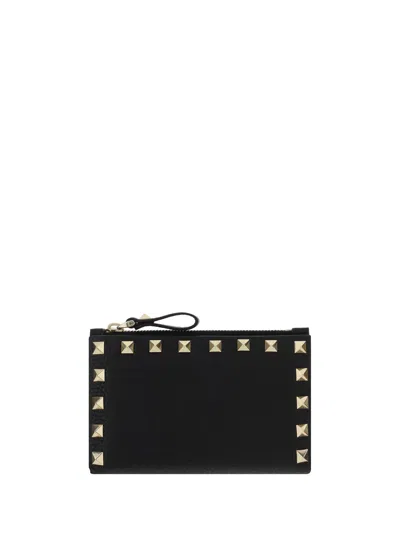Valentino Garavani Women Rockstud Card Holder In Black