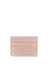 Valentino Garavani Women Rockstud Leather Card Case In Multicolor