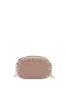 Valentino Chain Strap Studded Pebbled Texture Cross-body Bag In Gray
