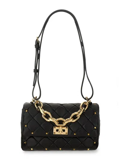 Valentino Garavani Women Rockstud Spike Shoulder Bag Small In Black