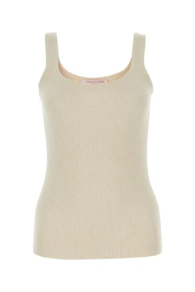 Valentino Garavani Sand Silk Tank Top In Neutral