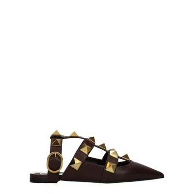 Valentino Garavani Women's Sandals Brown/chocolate Leather In Multi