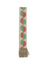 Valentino Garavani Ivory Orange Green Patterned Scarf With Fringes Spring Summer Women In Multicolor