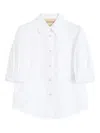 Valentino Chemise En Popeline De Coton Femme Blanc Optique 48 In White