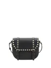 Valentino Rockstud Small Messenger Shoulder Bag In Black