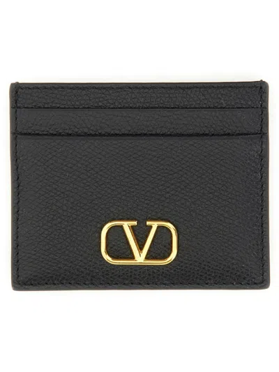 Valentino Garavani Women Signature Vlogo Card Holder In Black