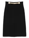 Valentino Garavani Women Skirt With Leather Details In Black