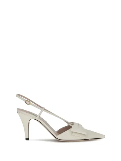 Valentino Garavani Valentino Bowow 85 Leather Slingback Pump In White